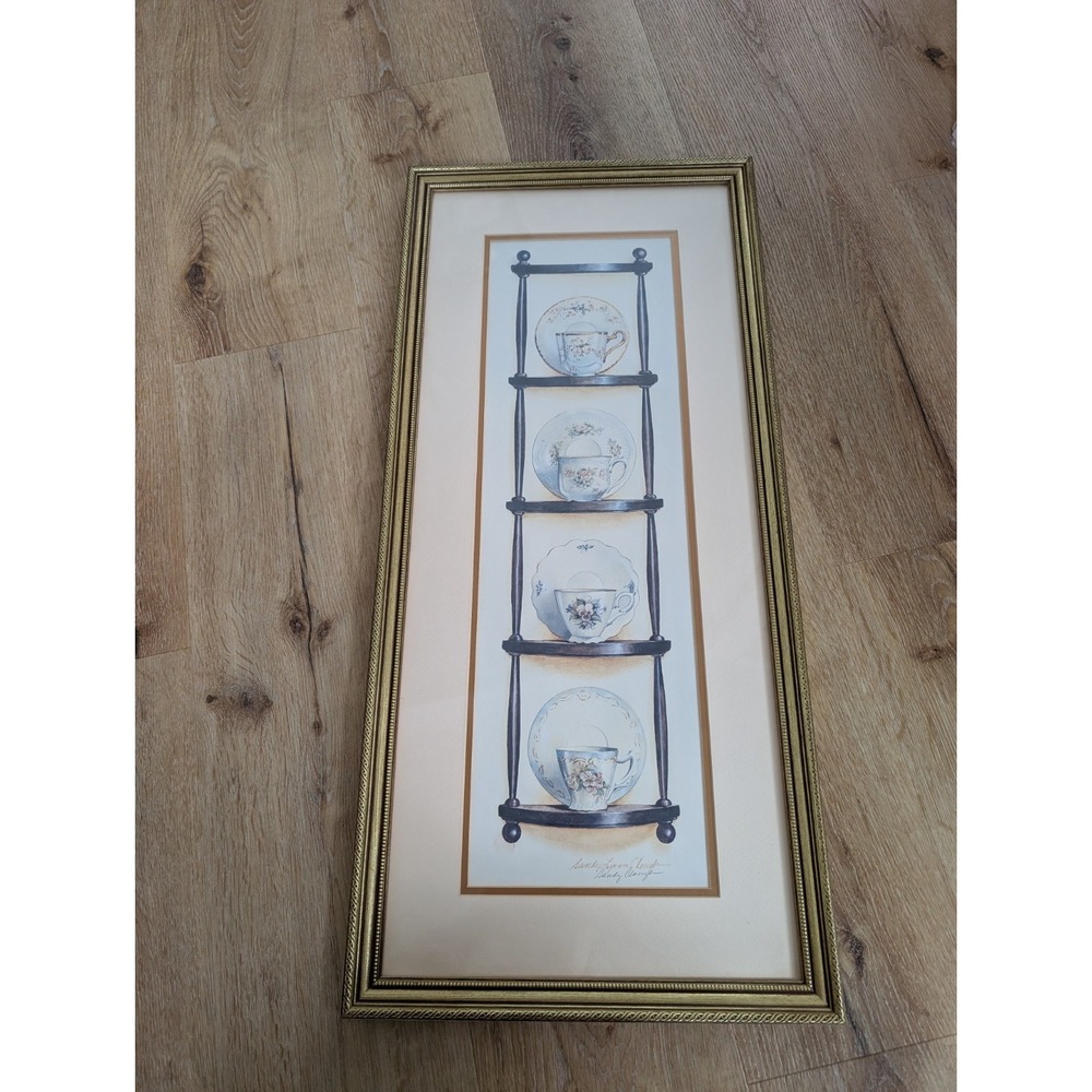 Tea Cups & Saucers Prints Signed by Sandy Lynam Clough